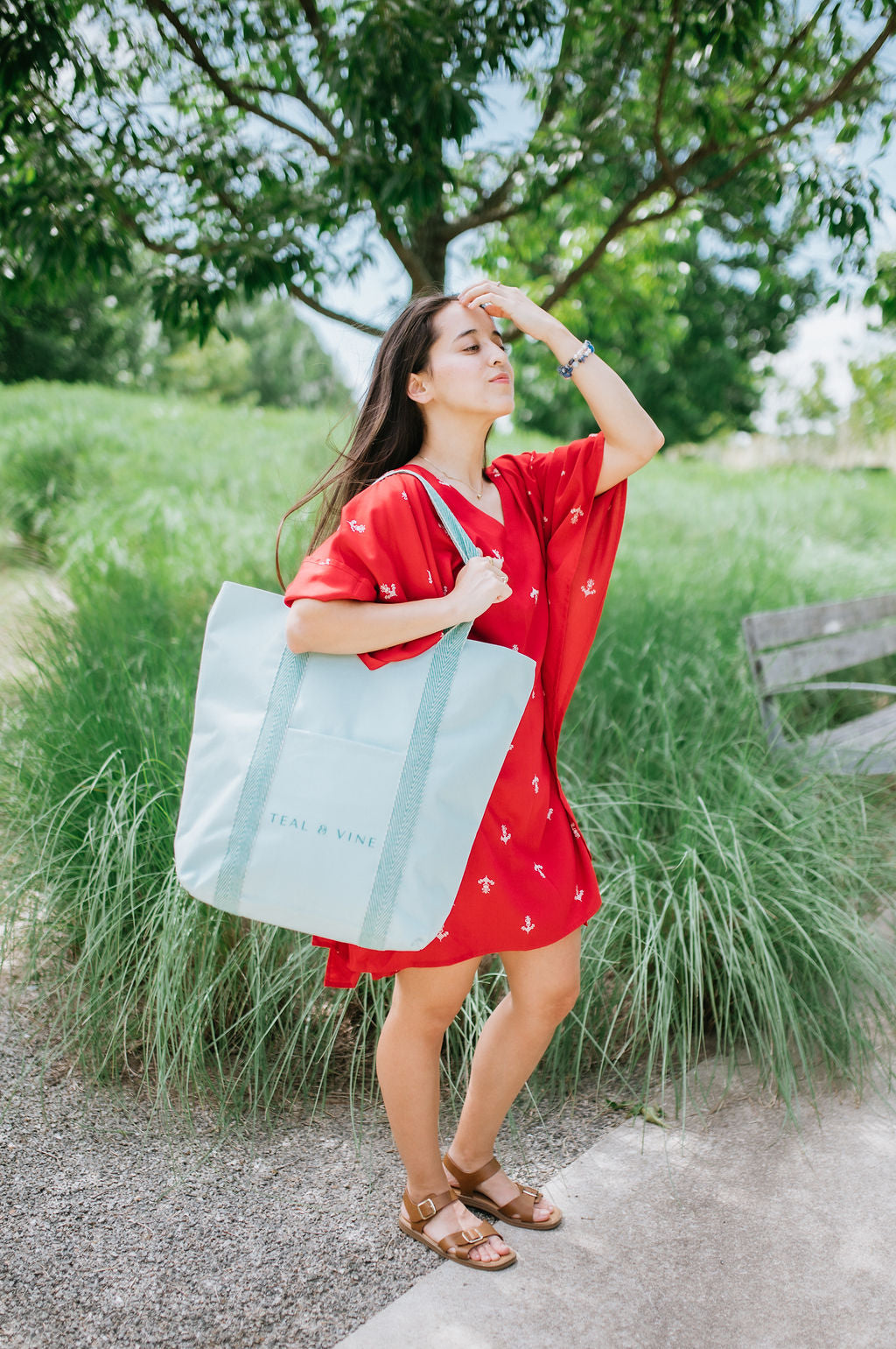 Teal and Vine Traveler Tote