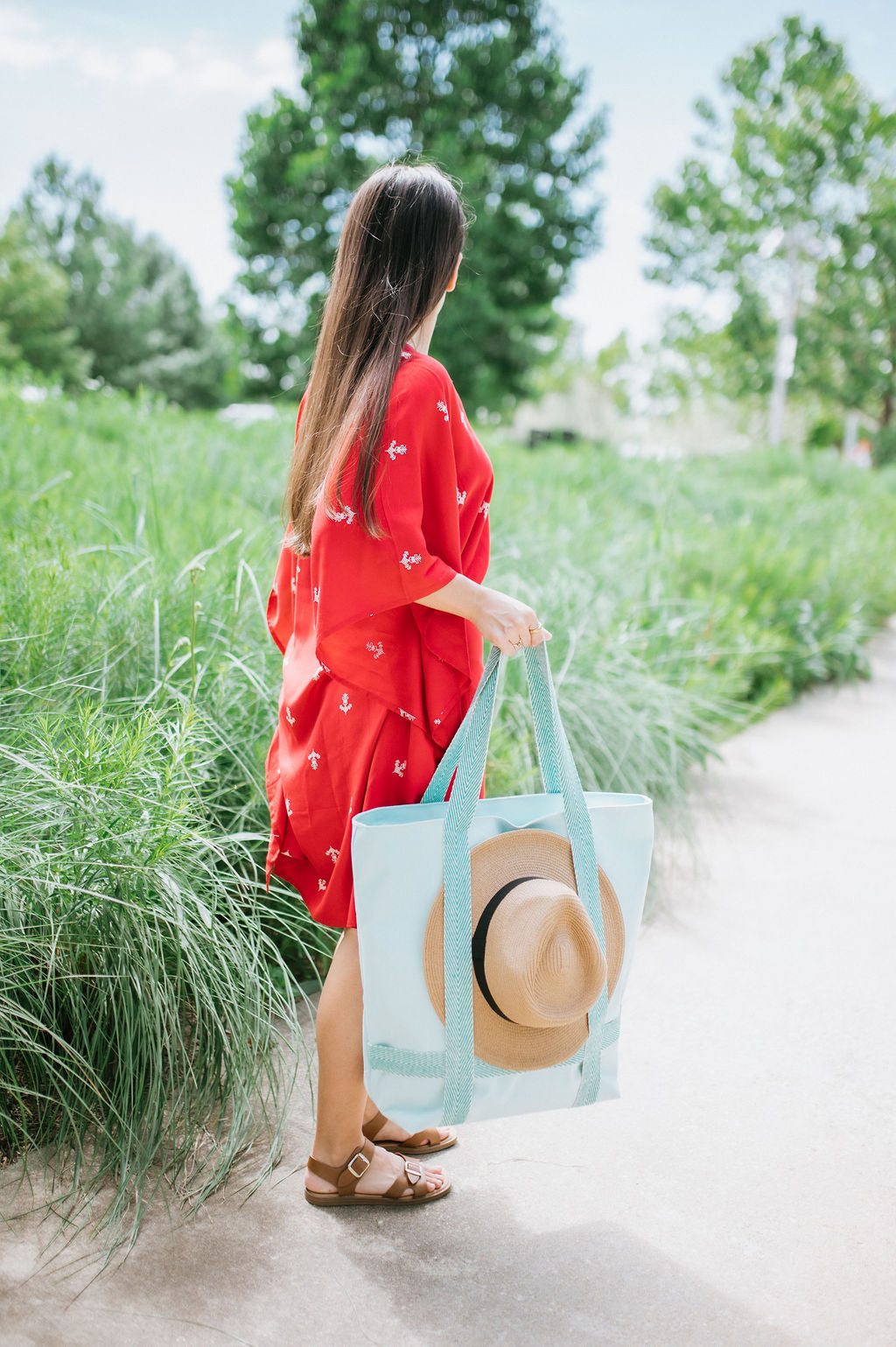 Teal and Vine Traveler Tote
