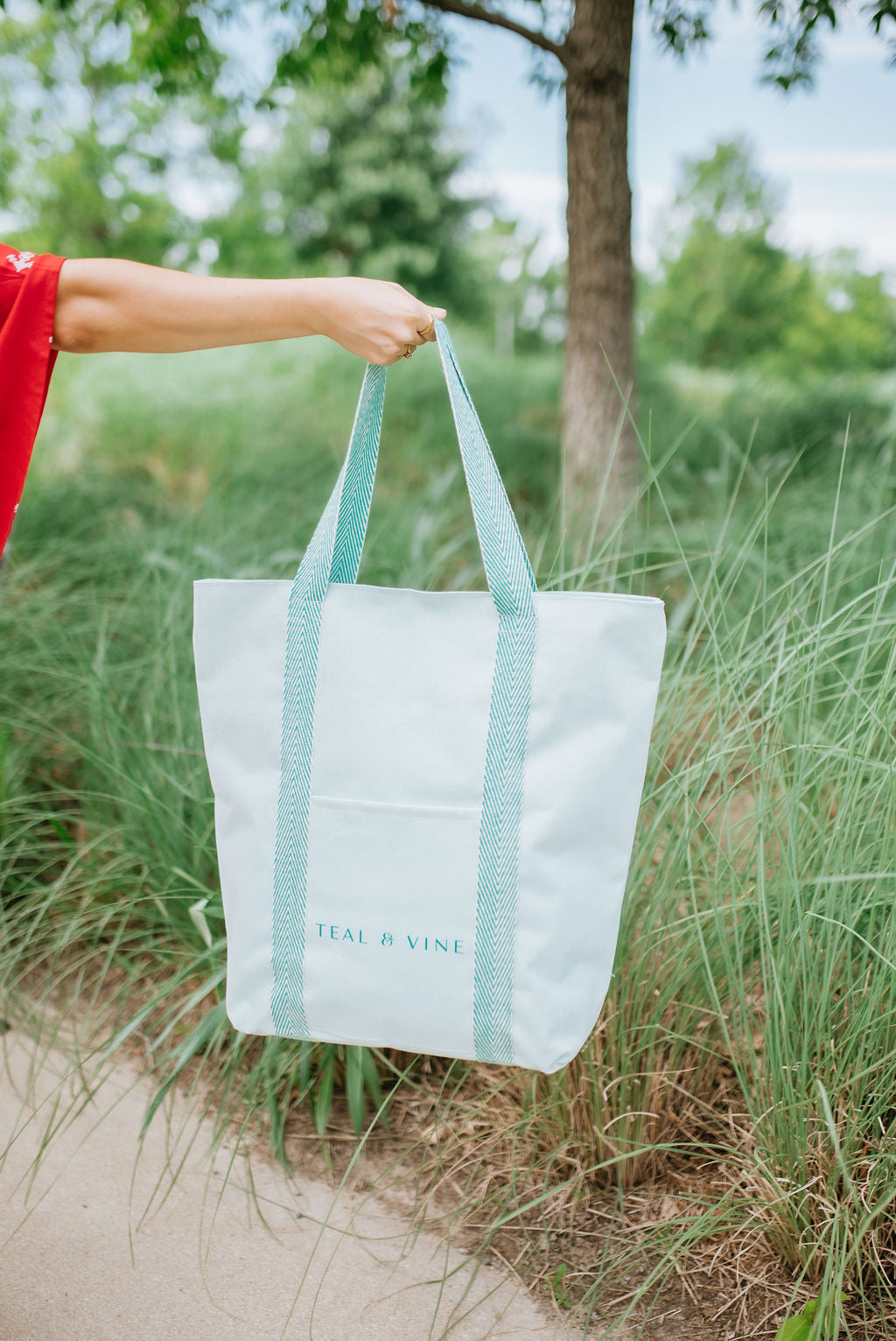 Teal and Vine Traveler Tote