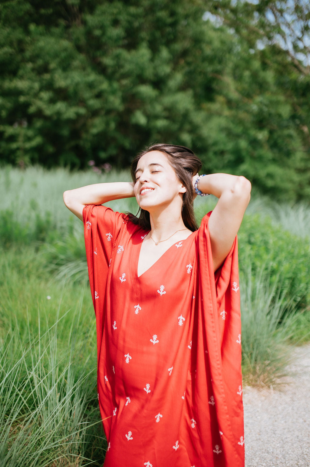 Endless Fit™ Nautical Red Short Caftan