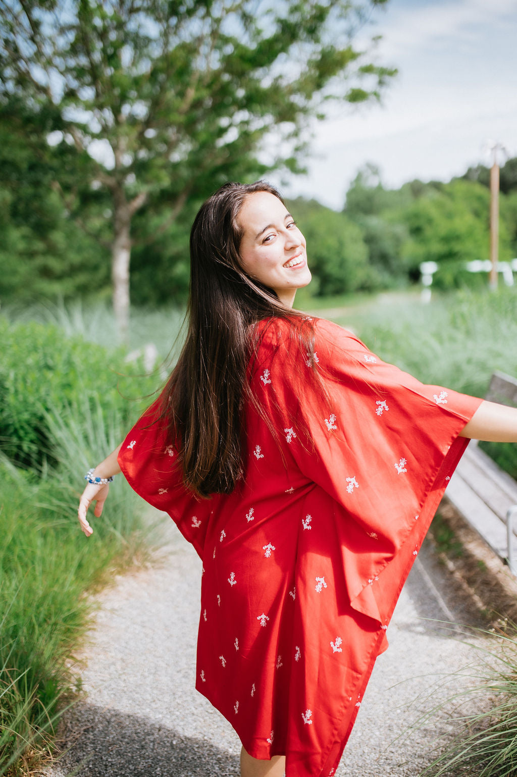 Endless Fit™ Nautical Red Short Caftan