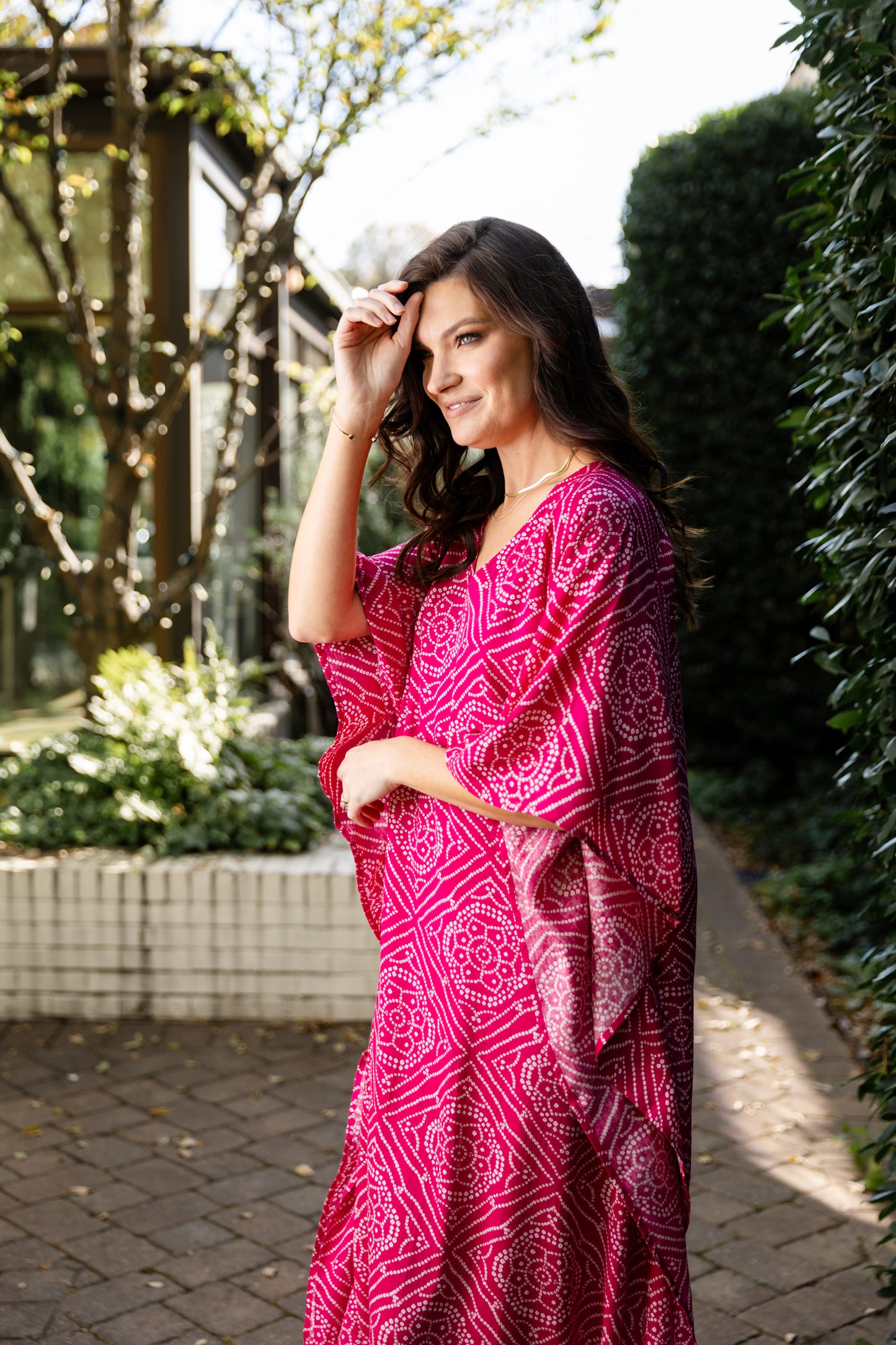 Endless Fit™ Coral Fuschia Long Caftan