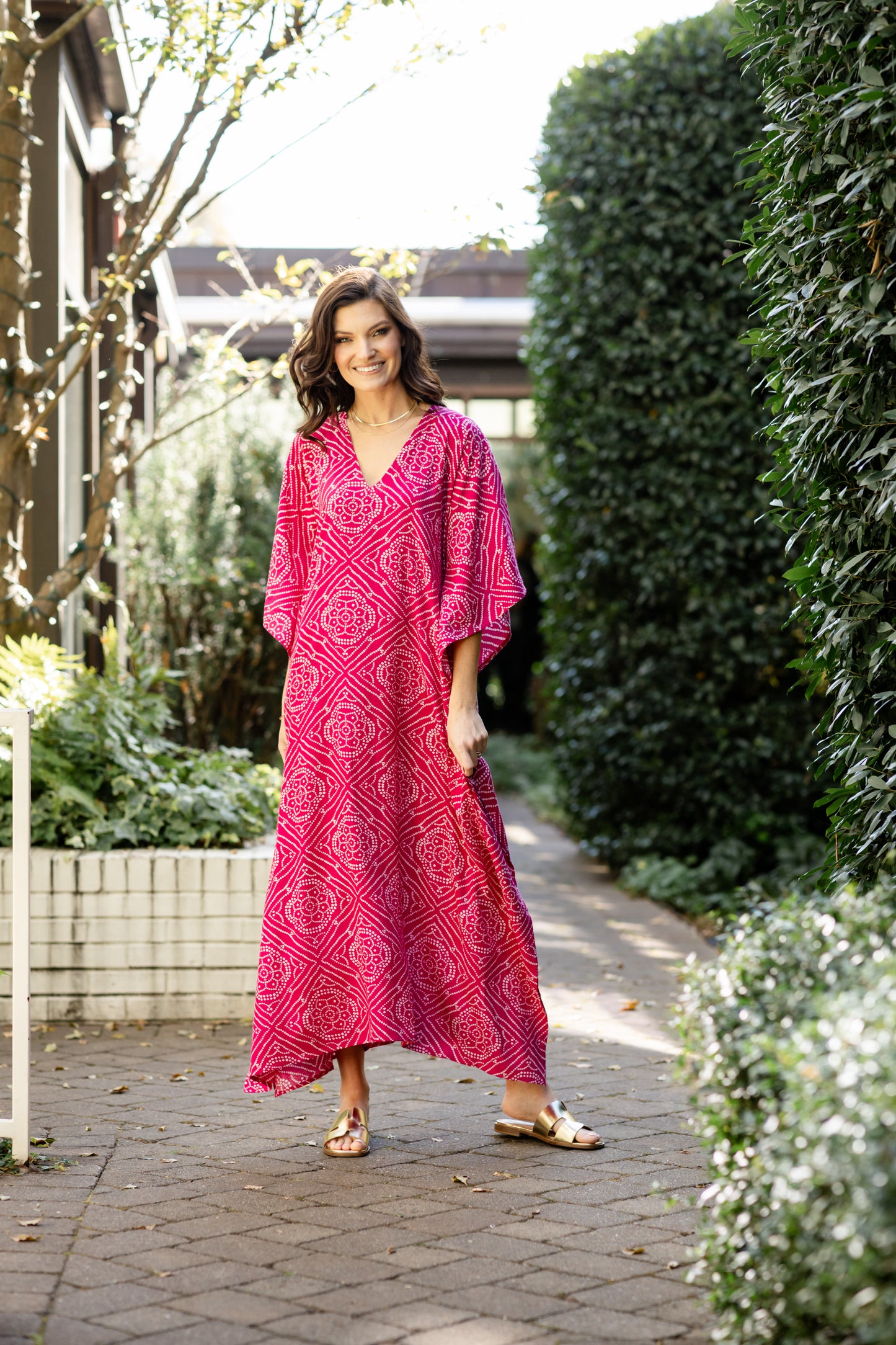 Endless Fit™ Coral Fuschia Long Caftan