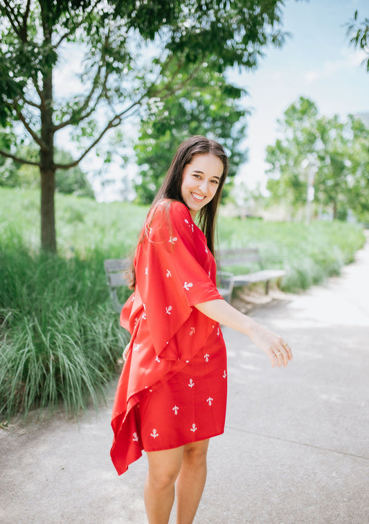 Endless Fit™ Nautical Red Short Caftan