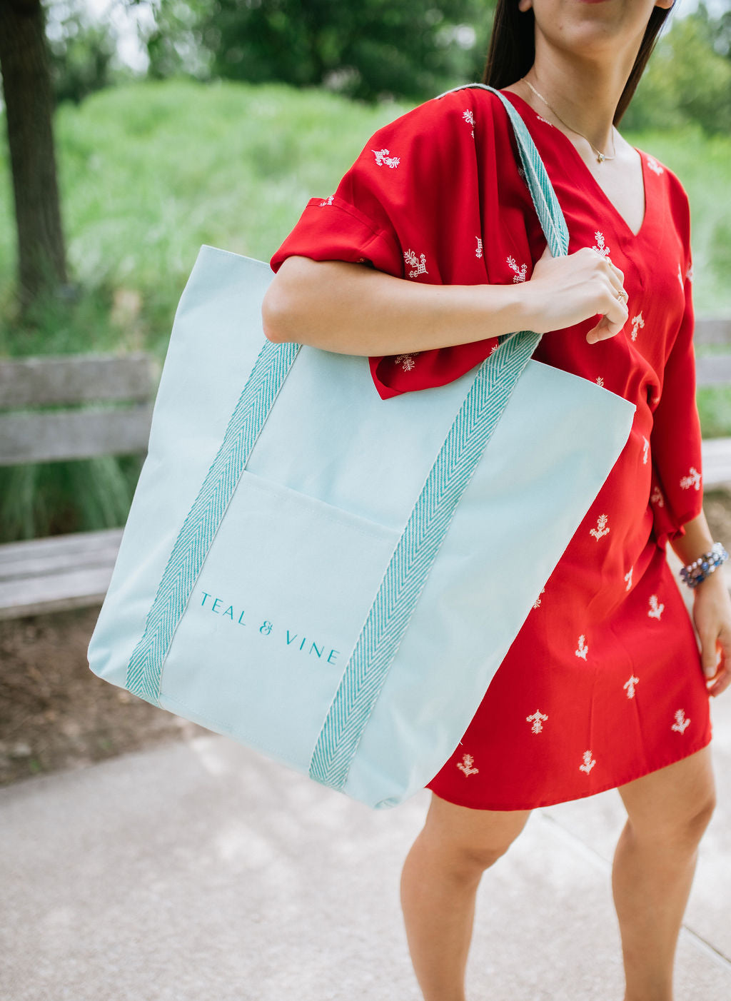 Teal and Vine Traveler Tote