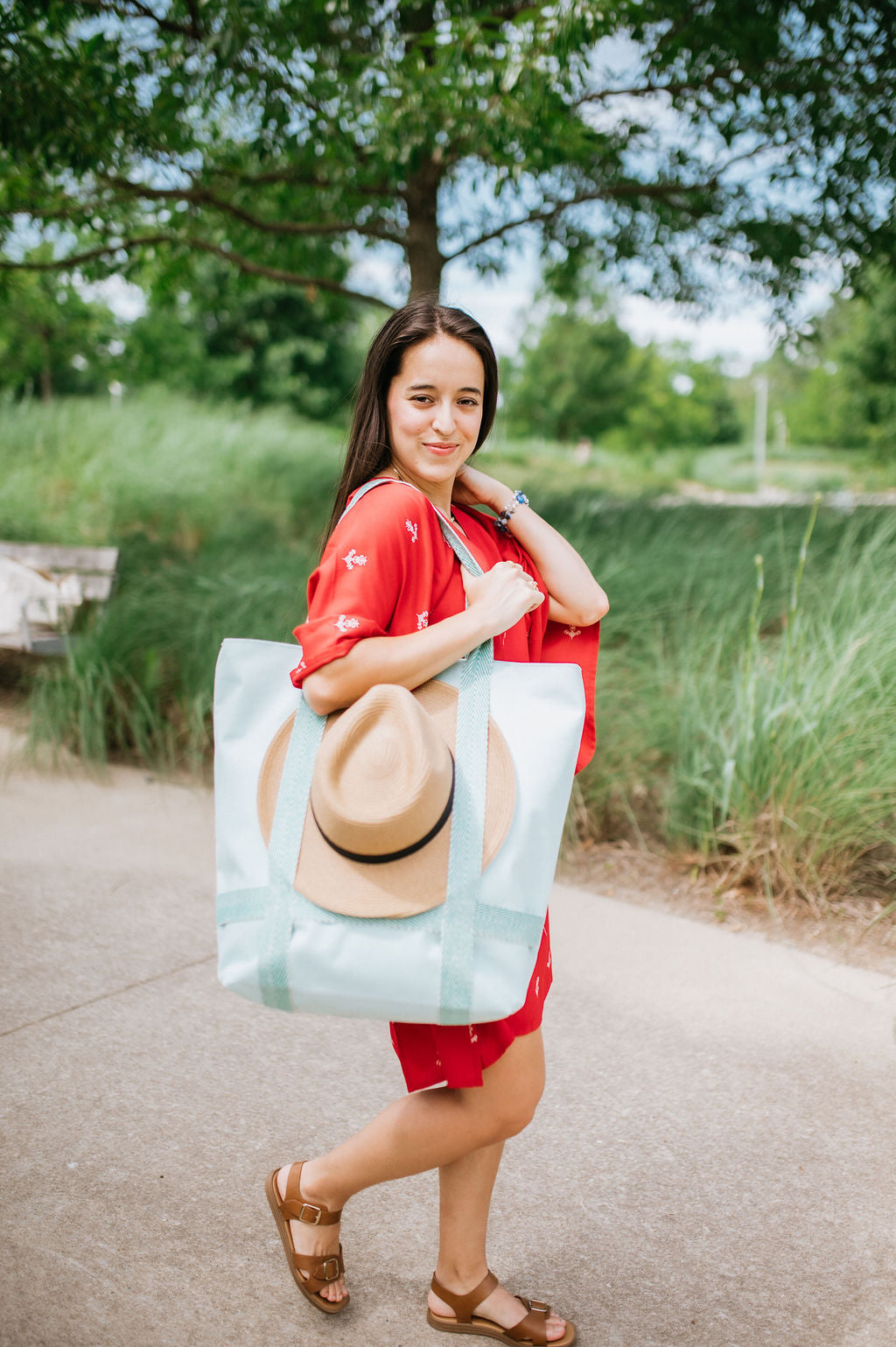 Teal and Vine Traveler Tote