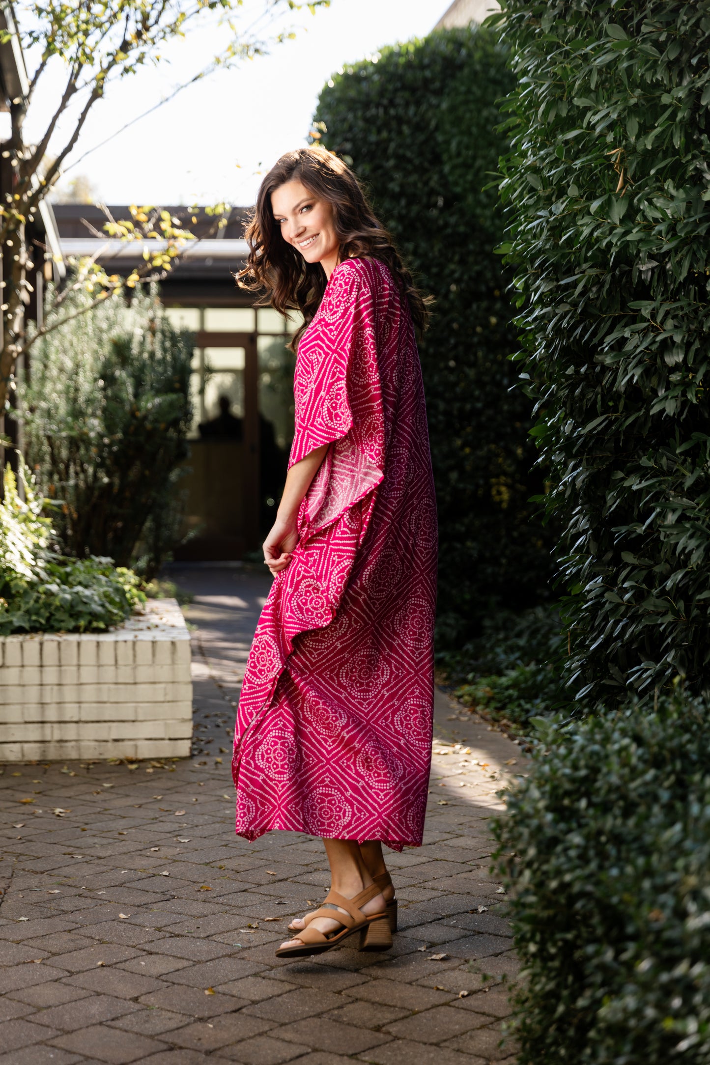 Endless Fit™ Coral Fuschia Long Caftan